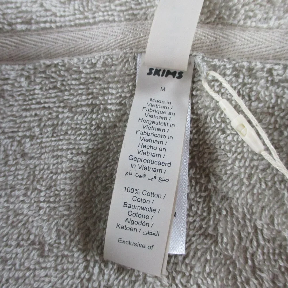 SKIMS Terry Cloth Hoodie Womens Medium Stone Cover Up Oversized Beach Towel NWT - Picture 5 of 9